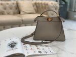 Grey Calfskin Fendi Peekaboo ISeeU Small Imitation Bag - Image 8