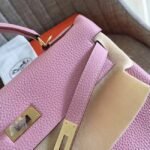 Pink Clemence Replica Hermes Kelly Retourne 28cm Feminine Handbag - Image 8