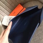 High quality sapphire epsom replica Hermes Jige Elan clutch bag - Image 7
