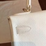 White Clemence Imitation Hermes Kelly Retourne 28cm Chic Tote - Image 6