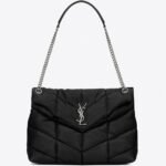 Saint Laurent Puffer Medium Chain Bag Noir Lambskin