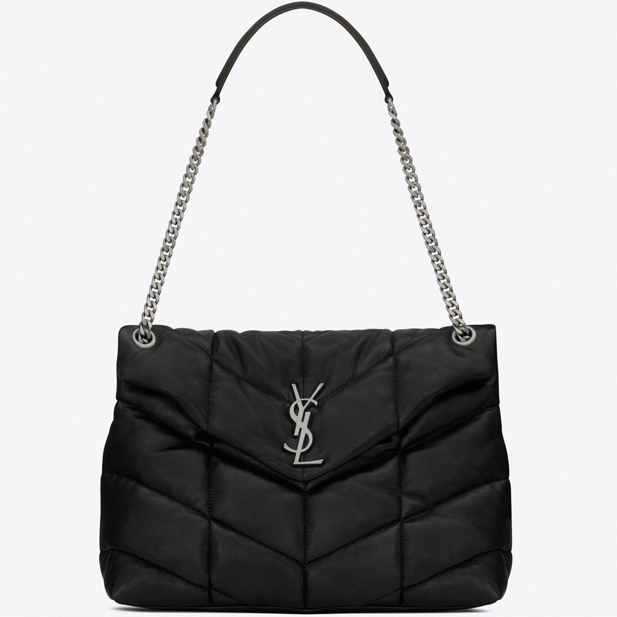 E8901453-CC71-8E46-B636-B5FD12DA6261.jpg Saint Laurent Puffer Medium Chain Bag Noir Lambskin - Image 1