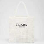 Prada Small Tote Bag Best Replica in White Woven Raffia