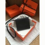 Black replica Hermes Clic wallet with strap - Image 5