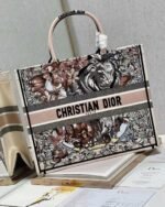 Dior Large Book Tote Bag Faux in Multicolor La Force Embroidery - Image 7
