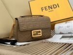 Top Quality Fendi Baguette Chain Midi Bag In Taupe - Image 5