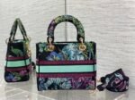 Dior Lady D-Lite Medium Bag Replica in Blue Toile de Jouy Voyage Embroidery - Image 9