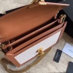 Fake Saint Laurent Cassandra Medium Chain Bag Beige Canvas - Image 9