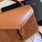 Fake Saint Laurent Cassandra Medium Bag Brown Suede - Image 9