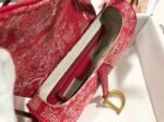 Dior Saddle Bag Imitation in Red Toile de Jouy Reverse Jacquard - Image 7