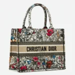 Dior Medium Book Tote Bag Imitation in Multicolor Mille Fleurs Embroidery