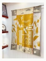 Replica Hermes Avalon Epopee blanket in jaune wool and cashmere - Image 2