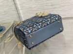Dior Lady Dior Mini Chain Bag Replica in Satin with Blue Bead Embroidery - Image 10