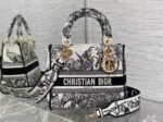 Dior Lady D-Lite Medium Bag Knockoff in White Toile de Jouy Voyage Embroidery - Image 7