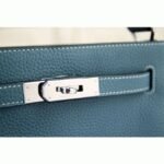 Jean Blue Leather Fake Hermes So Kelly 22cm Casual Handbag - Image 4