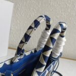 Prada Symbole Small Bag Knockoff in White/Blue Jacquard Fabric - Image 8