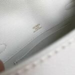 White Epsom Fake Hermes Kelly Pochette Clean Look Mini Bag - Image 8