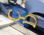 Dior Saddle Bag Knockoff in Denim Blue Grained Calfskin - Image 7