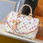 LV X TM Multicolored Speedy Bandouliere 30 In White