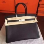 Black Replica Hermes Birkin 35cm Signature Handbag - Image 6