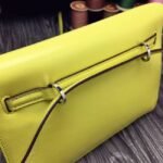 Yellow Swift Leather Copy Hermes Kelly Danse Bright Handbag - Image 7