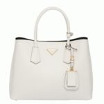 White Prada Double Medium Tote Bag Knockoff