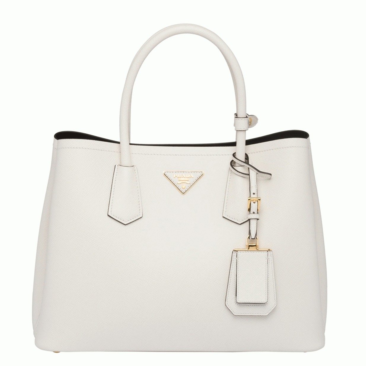ECA42F72-B638-09B8-1427-132CA9A82E4F.jpg White Prada Double Medium Tote Bag Knockoff - Image 1