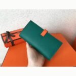 Malachite Orange Knockoff Hermes Bearn Wallet - Image 6