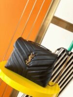 Replica Designer Saint Laurent LouLou Small Chain Bag Black - Image 4