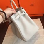 Pearl Grey Faux Luxury Hermes Birkin 35cm Purse - Image 6
