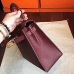 Bordeaux Epsom Copy Hermes Kelly Sellier 28cm Premium Handbag - Image 9