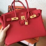 Red Luxury Knockoff Hermes Birkin 30cm Purse - Image 7