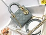 Dior Lady Dior Mini Chain Bag Replica with Chain in Grey - Image 8