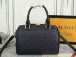 Louis Vuitton Monogram Empreinte Speedy Bandouliere 25 Handbag In Navy Blue - Image 3