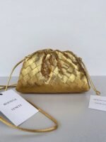 Knockoff Bottega Veneta Mini Pouch with Strap Gold
