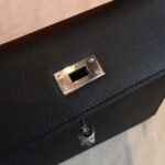 Black Epsom Fake Hermes Kelly 25cm Sellier Structured Purse - Image 8