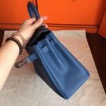 Blue Agate Clemence Fake Hermes Kelly Retourne 28cm Tote - Image 7