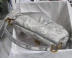 Dior Saddle Bag Fake in Grey Toile de Jouy Embroidery - Image 9