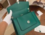 Replica Bvlgari Serpenti Forever Medium Shoulder Bag Green Calfskin - Image 6
