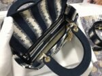 Dior Lady D-Lite Medium Bag Imitation in Blue D-Stripes Embroidery - Image 3