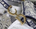 Dior Saddle Bag Replica in Blue Toile de Jouy Embroidery - Image 11