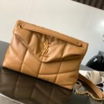 PUFFER SMALL CHAIN BAG IN VELVET AND SMOOTH LEATHER