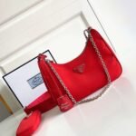 Prada Re-Edition Shoulder Bag Replica in Red - Image 4
