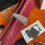 Fake Saint Laurent Kate Medium Tassel Bag Red Crocodile-embossed Leather - Image 3