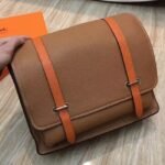 Brown Bicolor Knockoff Hermes Steve Messenger Bag