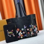 Louis Vuitton X TM Monogram Empreinte Neverfull MM In Black With Style 1
