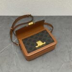 Top Quality Replica Celine Triomphe Teen Bag In Black Triomphe Canvas - Image 12