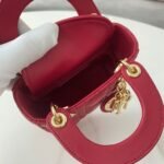 Dior Lady Dior Micro Bag Replica in Red Cannage Lambskin - Image 5