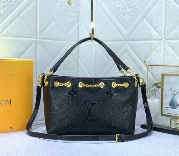 F0CED04E-79BA-7485-FCAF-763518935DE7.jpg Louis Vuitton Monogram Empreinte Leather Bundle Bag In Black - Image 1