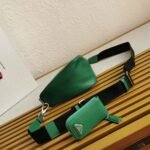 Prada Triangle Shoulder Bag Knockoff in Green - Image 2